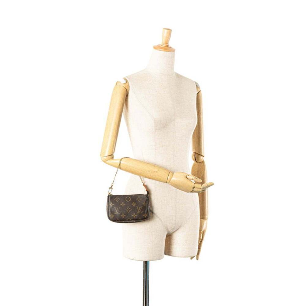 LOUIS VUITTON Authentic Brown Monogram Leather Pouch - Picture 13 of 13